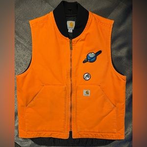 👷🏽‍♂️ CARHARTT SUPER DEAD STOCK VINTAGE ORANGE QUILTED VEST♻️ PRICE FIRM